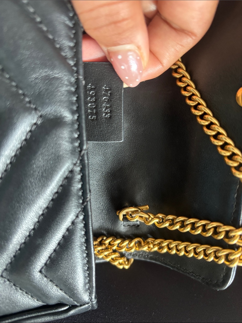 Mini Gucci Black Quilted Crossbody with Gold Double G - Picture 4 of 9